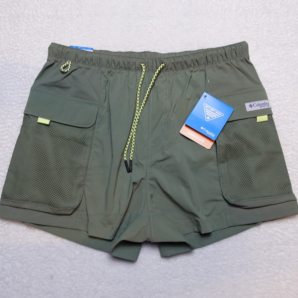 Columbia PFG Open Water Short Womens S Green 3in Inseam Fishing Cargo FL7019-316